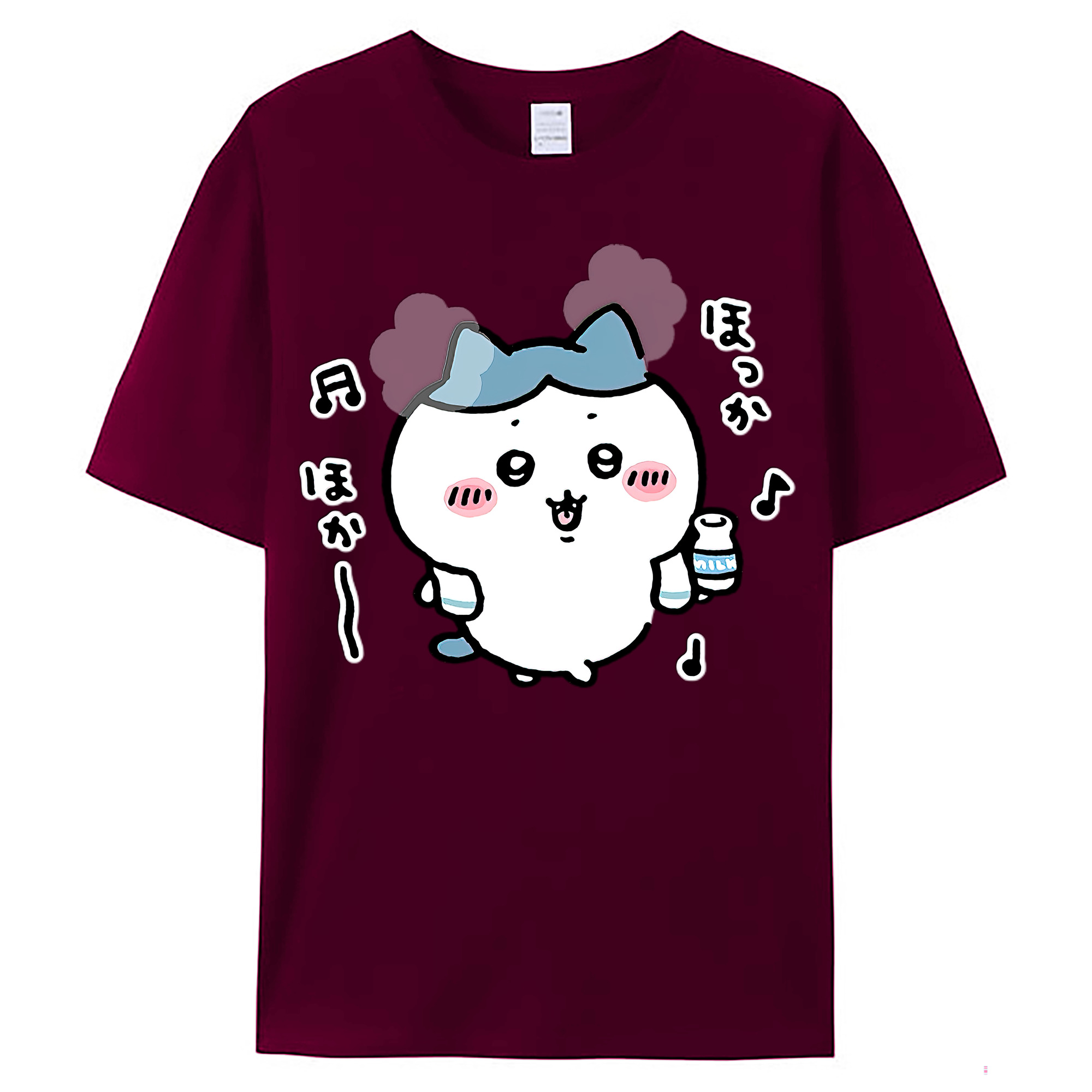 （画像用） ちいかわ ハチワレ Chii-kawa hachiware レディースカジュアルプリントTシャツ（綿100％）